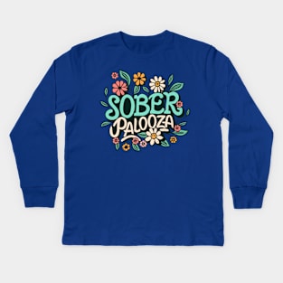 Floral Sober Palooza Kids Long Sleeve T-Shirt